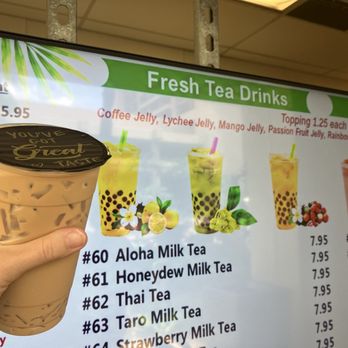 Aloha Bowls and Tea - #60 Aloha Milk Tea $7.95 plus Lychee Jelly $1.25 DELICIOUS strong tea flavor and delightfully sweet - Acai Bowls Near Me - Honolulu, Hawaii Aloha Bowls and Tea - #60 Aloha Milk Tea $7.95 plus Lychee Jelly $1.25 DELICIOUS strong tea flavor and delightfully sweet - Acai Bowls Near Me - Honolulu, Hawaii