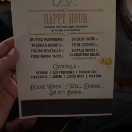 Happy Hour menu