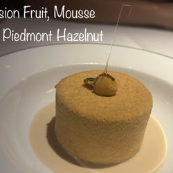 Langosteria Bistrot - Passionfruit mousse with piedmonts  hazelnut