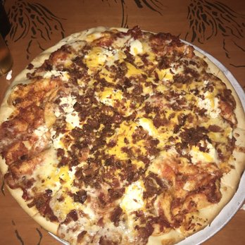 Bazbeaux Pizza - Four cheese pizza with bacon and no mushrooms - Pizza Near Me - Indianapolis, Indiana