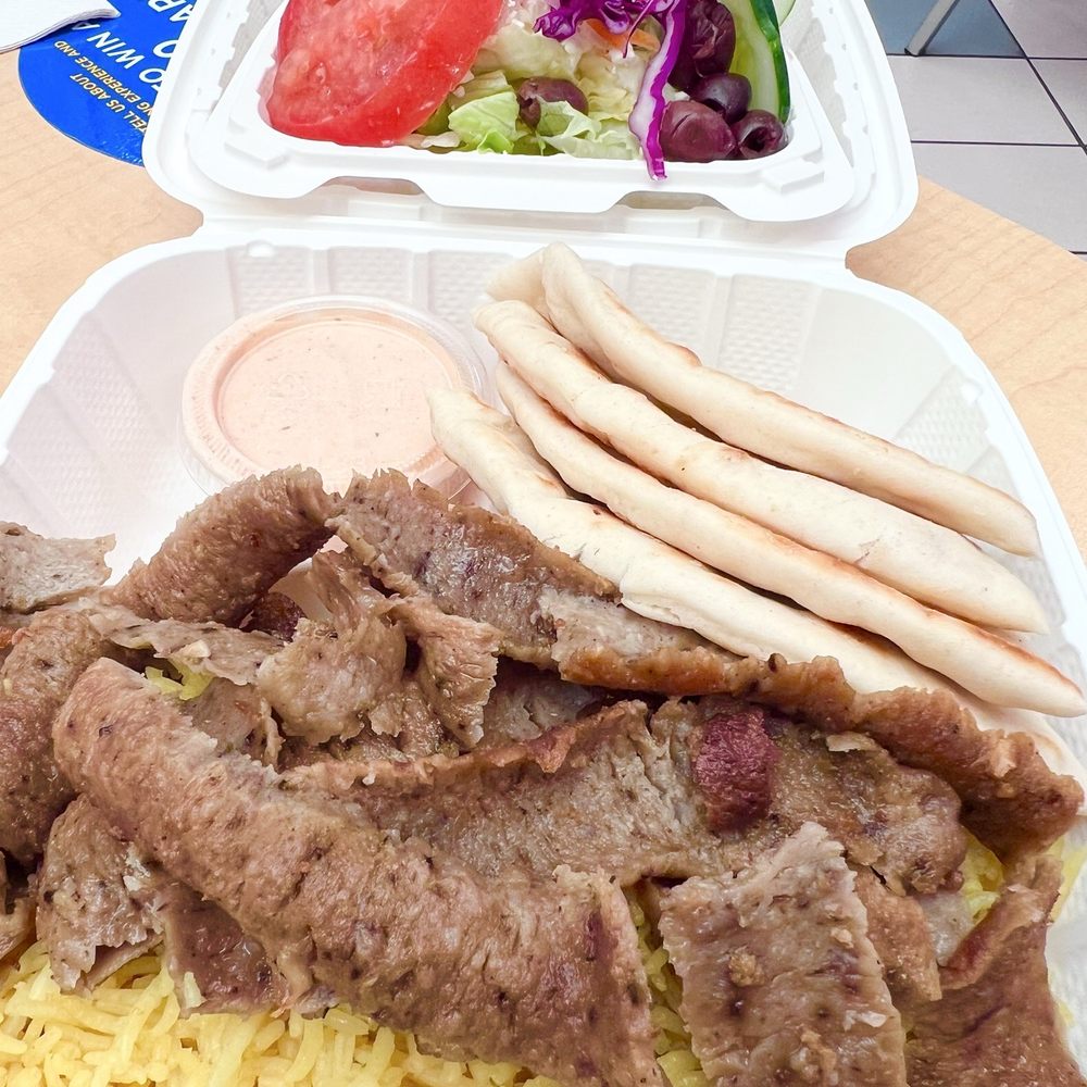 Super Gyros & Salads - Beef & Lamb Rice Platter - Greek Near Me - Honolulu, Hawaii Super Gyros & Salads - Beef & Lamb Rice Platter - Greek Near Me - Honolulu, Hawaii