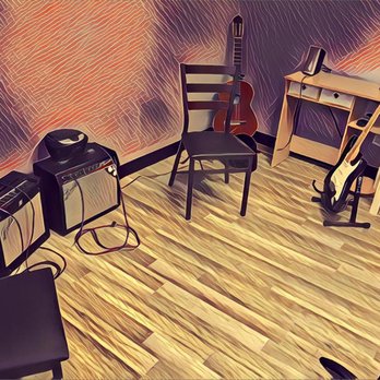 J & K Music Studio - Our guitar studio is cozy, but has plenty of room for families to attend student lessons. - Musical Instruments & Teachers Near Me - Columbus, Ohio