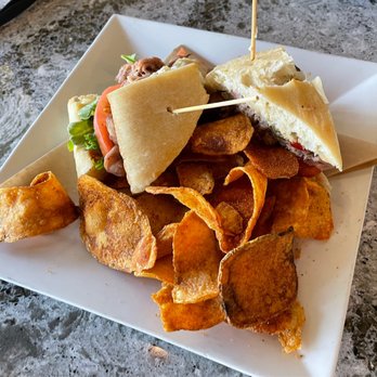 Club 27 - for KCRW: prime rib sandwich on focaccia bread with house chips - American Near Me - Overland Park, Kansas Club 27 - for KCRW: prime rib sandwich on focaccia bread with house chips - American Near Me - Overland Park, Kansas