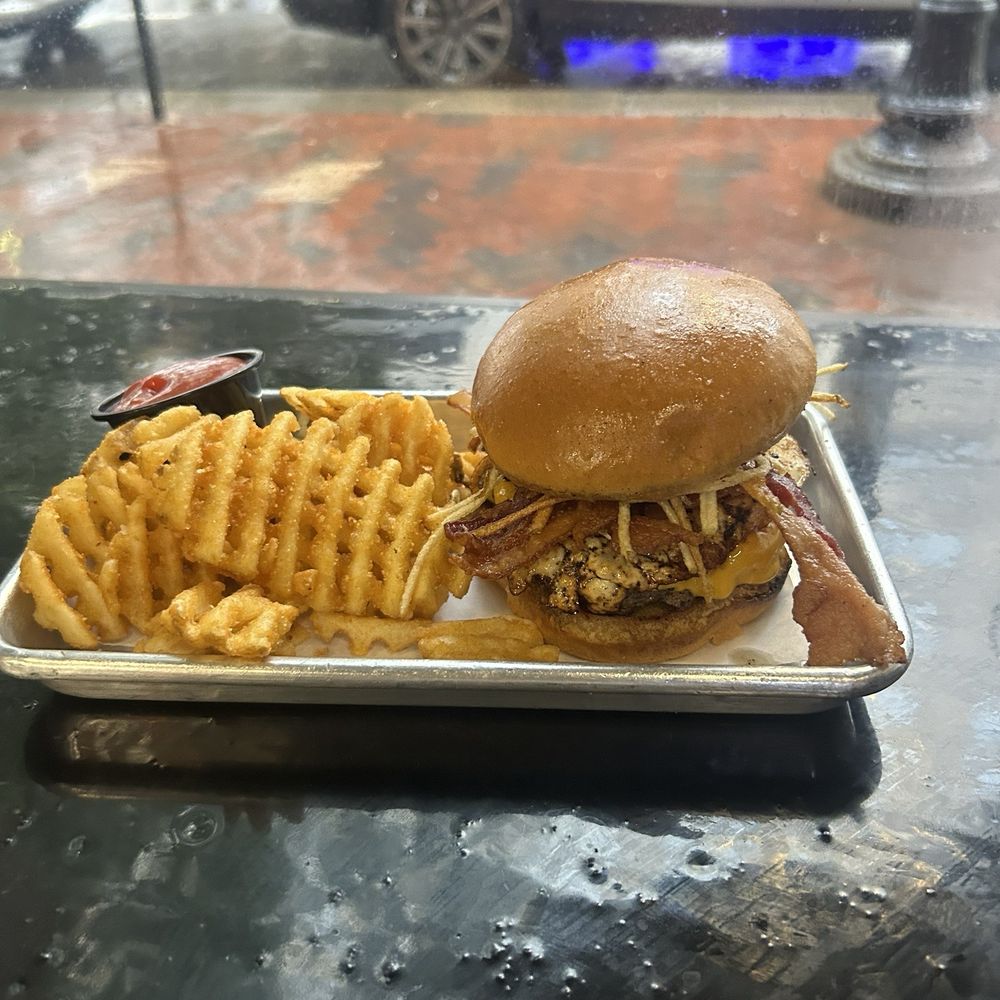 The General Public - Burger with an egg. Plus waffle fries. - Caterers Near Me - Norfolk, Virginia The General Public - Burger with an egg. Plus waffle fries. - Caterers Near Me - Norfolk, Virginia