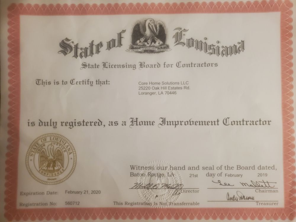 Slide of Core Home Solutions