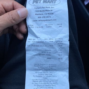 Carter's Pet Mart - $46 for three fish one died 4 hrs later and Carter's pet mart would not even do an exchange - Pet Stores Near Me - Manteca, California Carter's Pet Mart - $46 for three fish one died 4 hrs later and Carter's pet mart would not even do an exchange - Pet Stores Near Me - Manteca, California