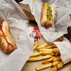 Hot Dog Johnny's - Fries were yummy but you can see the dogs look pretty weak.