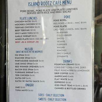Island Rootz Cafe by Aunty Mailes - Menu as of July 25, 2026 (Grand Opening) - Hawaiian Near Me - Gardena, California Island Rootz Cafe by Aunty Mailes - Menu as of July 25, 2026 (Grand Opening) - Hawaiian Near Me - Gardena, California