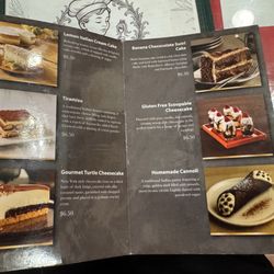 Desert menu