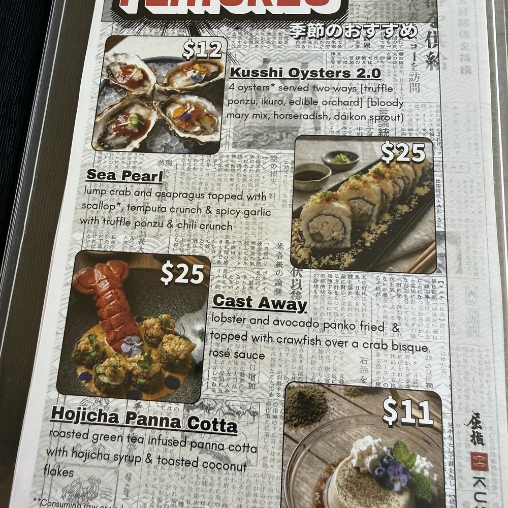Kusshi - special menu - Sushi Bars Near Me - Vienna, Virginia Kusshi - special menu - Sushi Bars Near Me - Vienna, Virginia