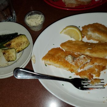 Scrementi's Restaurants and Banquets - I forgot to take a picture until my gut was full. My pan seared Pearch and Roasted Zucchini. - Italian Near Me - Steger, Illinois Scrementi's Restaurants and Banquets - I forgot to take a picture until my gut was full. My pan seared Pearch and Roasted Zucchini. - Italian Near Me - Steger, Illinois