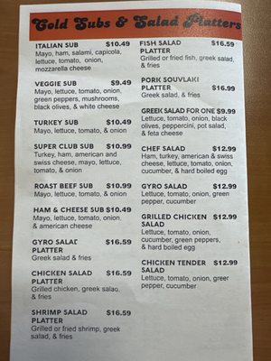 Menu photo 1 Running Tacos & Subs Hudson, FL