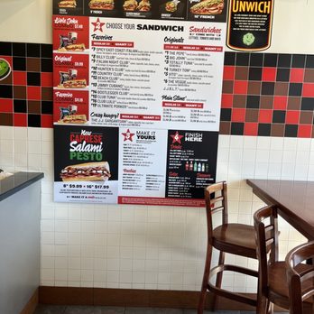 Jimmy John's - a menu for the restaurant - Sandwiches Near Me - Winchester, Virginia