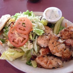 Demetri's On the Lake - Open chicken souvlaki