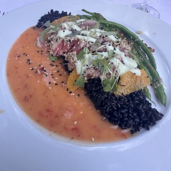 Novo - Furokake Crusted Ahi Tuna with Forbidden Rice (special) - New American Near Me - San Luis Obispo, California