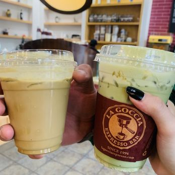 La Goccia Espresso Bar - Pistachio Latte and Matcha Green Tea Latte - Coffee & Tea Near Me - Glendale, California La Goccia Espresso Bar - Pistachio Latte and Matcha Green Tea Latte - Coffee & Tea Near Me - Glendale, California