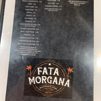 Fata Morgana - Menu - Kosher Near Me - Scottsdale, Arizona