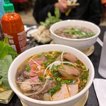 Saigon Dish - Spicy Beef Noodle with Ham Hock (#22) and Special Combo Pho (#7) - Vietnamese Near Me - Lawndale, California