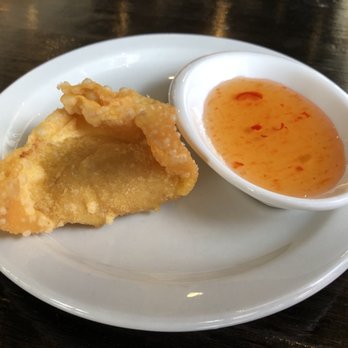 Thesen Asian Noodle Bar - Krab Rangoon with sweet chili sauce. - Noodles Near Me - Naples, Florida Thesen Asian Noodle Bar - Krab Rangoon with sweet chili sauce. - Noodles Near Me - Naples, Florida