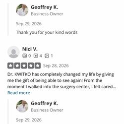 Geoffrey M. Kwitko, MD, FACS - 3 5 star reviews left this week.  Yelp hides them in their not recommended section if you don't buy their advertising