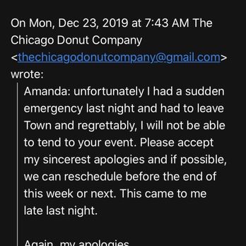 The Chicago Donut Company - a text message from the chicago donut company - Food Trucks Near Me The Chicago Donut Company - a text message from the chicago donut company - Food Trucks Near Me