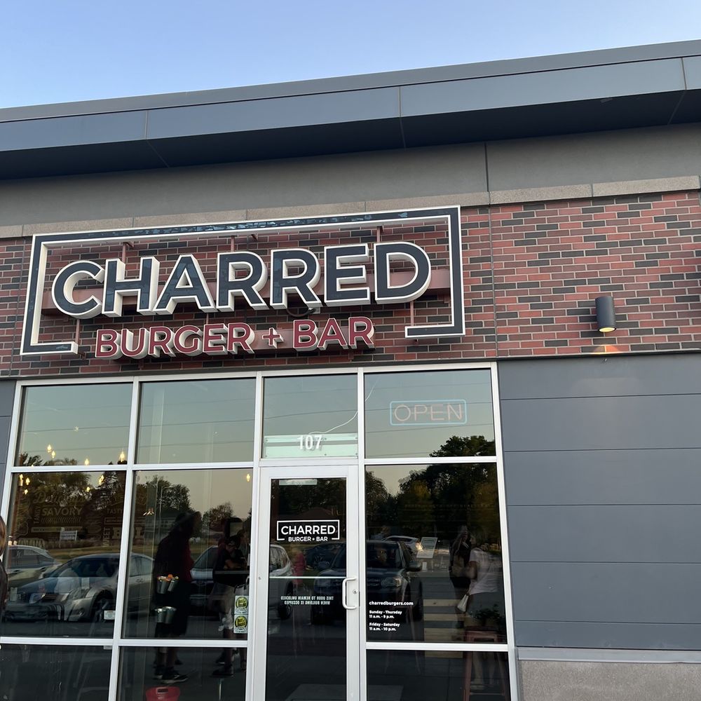 Charred Burger + Bar - the front of the restaurant - Burgers Near Me - Omaha, Nebraska Charred Burger + Bar - the front of the restaurant - Burgers Near Me - Omaha, Nebraska