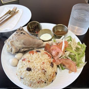 Kusan Bazaar - 6-Hour Braised Lamb Shank Pilaf - Halal Near Me - San Mateo, California