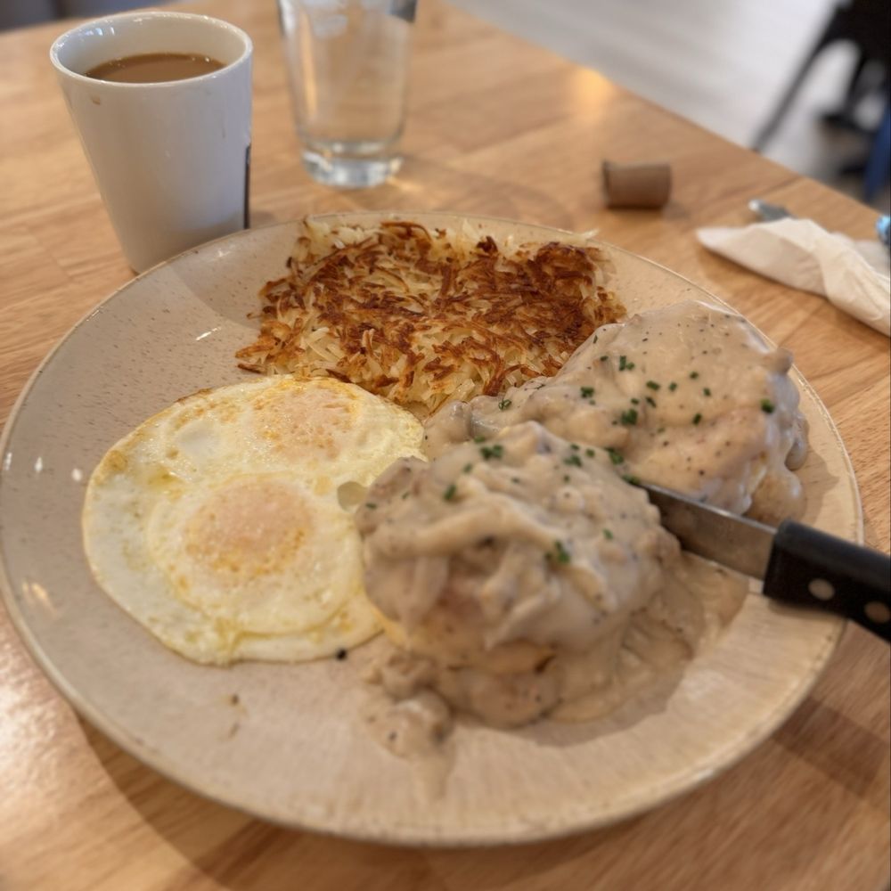 Poached Brunch House - Biscuit N' Sausage Gravy Comes with your choice of sides - Breakfast & Brunch Near Me - Frisco, Texas Poached Brunch House - Biscuit N' Sausage Gravy Comes with your choice of sides - Breakfast & Brunch Near Me - Frisco, Texas