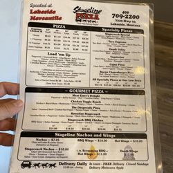 Stageline Pizza - Menu