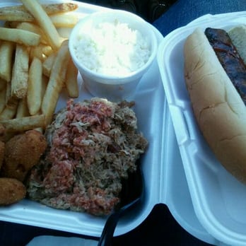 Cook Out - $5.32 BBQ platter hushpuppies and a hot dog - Burgers Near Me - Selma, North Carolina