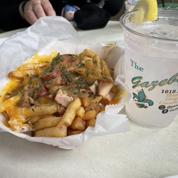 Gazebo Cafe - Gumbo fries and a lemonade spritzer. - Cajun/Creole Near Me - New Orleans, Louisiana Gazebo Cafe - Gumbo fries and a lemonade spritzer. - Cajun/Creole Near Me - New Orleans, Louisiana