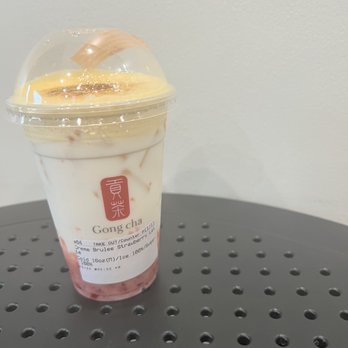 Gong Cha - Crème brûlée Strawberry Latte Size (M) %100 sugar - Bubble Tea Near Me - Centreville, Virginia Gong Cha - Crème brûlée Strawberry Latte Size (M) %100 sugar - Bubble Tea Near Me - Centreville, Virginia