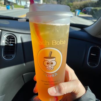 Beach Boba - Green tea with passion fruit and pineapple - Bubble Tea Near Me - Pacifica, California Beach Boba - Green tea with passion fruit and pineapple - Bubble Tea Near Me - Pacifica, California
