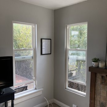 Galaxy Draperies - This is the Before photo of our two front windows. - Shades & Blinds Near Me - Simi Valley, California