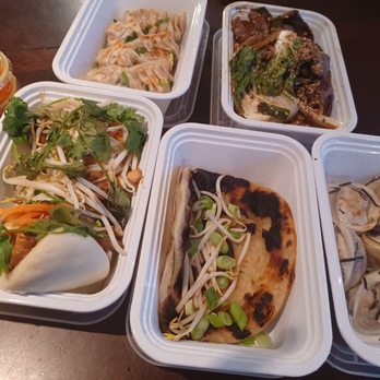 Dumpling AF - Bao Buns with chicken Medium Rare, burnt lonley single scallion pancake   soggy fried dumplings - Dim Sum Near Me - Hollywood, Florida
