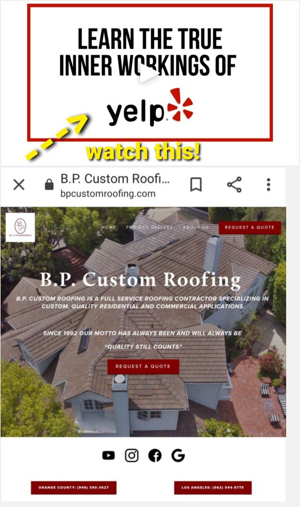 Slide of B.P. Custom Roofing
