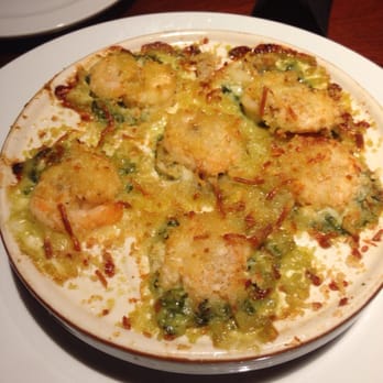 Seasons 52 - Lump crab and shrimp mushroom stuffed appetizer in what looked like an escargot plate. - New American Near Me - Edison, New Jersey Seasons 52 - Lump crab and shrimp mushroom stuffed appetizer in what looked like an escargot plate. - New American Near Me - Edison, New Jersey