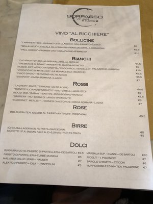 Menu photo 6 Sorpasso Rome, RM Menu photo 6 Sorpasso Rome, RM