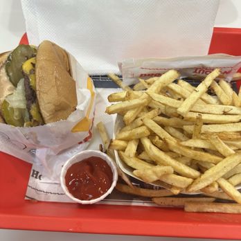 In-N-Out Burger - Cheeseburger with pickles, fries, ketchup - Burgers Near Me - Torrance, California