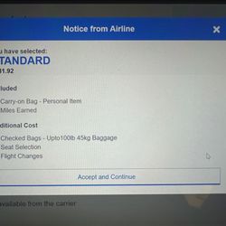 Bank of America Financial Center - Photo clearly states a carry-on is included but Garrett, Jonia and the rest of the travel center say no.....