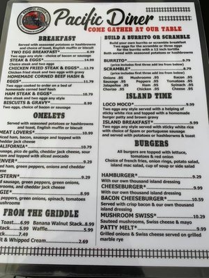 Menu photo 8 Pacific Diner Henderson, NV