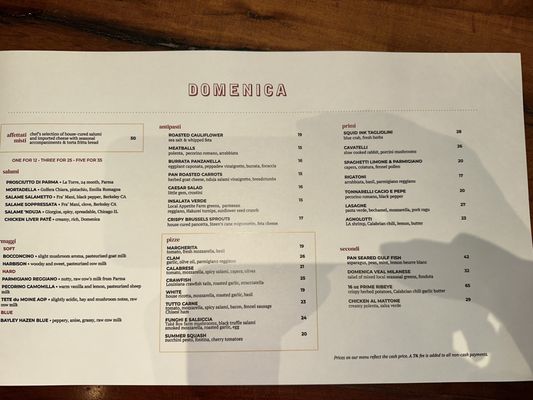 Menu photo 6 Domenica New Orleans, LA