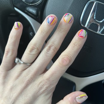 Southie Nail Bar - Clear dip with gel nail designs. - Nail Salons Near Me - Boston, Massachusetts