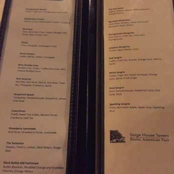 Stage House Tavern - Drink menu - American Near Me - Mountainside, New Jersey Stage House Tavern - Drink menu - American Near Me - Mountainside, New Jersey