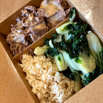 Yumami - Baby bok choy, beef, brown rice, sesame sauce - Japanese Near Me - Los Angeles, California Yumami - Baby bok choy, beef, brown rice, sesame sauce - Japanese Near Me - Los Angeles, California