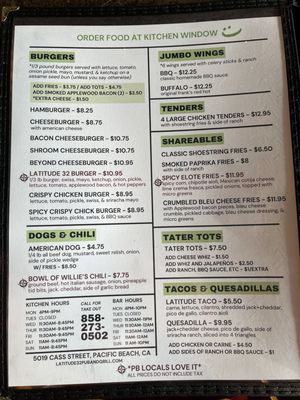 Menu photo 1 Latitude 32 Pub & Grill San Diego, CA Menu photo 1 Latitude 32 Pub & Grill San Diego, CA
