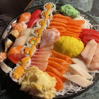 Union Sushi - Sashimi Sushi Roll Combo(S) subbed spicy salmon for California roll for $1 extra - Sushi Bars Near Me - Flushing, New York Union Sushi - Sashimi Sushi Roll Combo(S) subbed spicy salmon for California roll for $1 extra - Sushi Bars Near Me - Flushing, New York