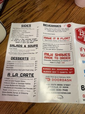Menu photo 3 Burger Boy Diner Louisville, KY