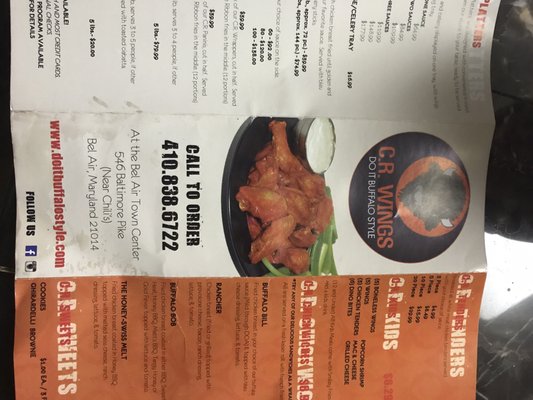 Menu photo 2 C.R. Wings Bel Air, MD Menu photo 2 C.R. Wings Bel Air, MD