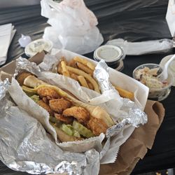 B's Shrimp & Fish - Shrimp po boy with fries